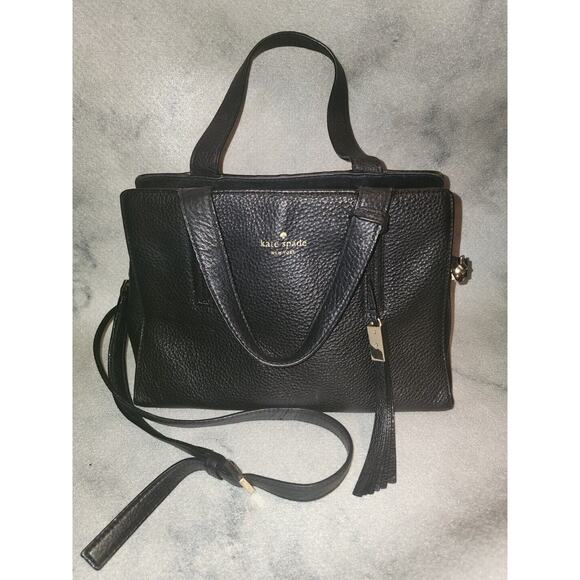 kate spade new york Handbags - Kate Spade Black Pebbled Leather Handbag Purse Crossbody corpcore